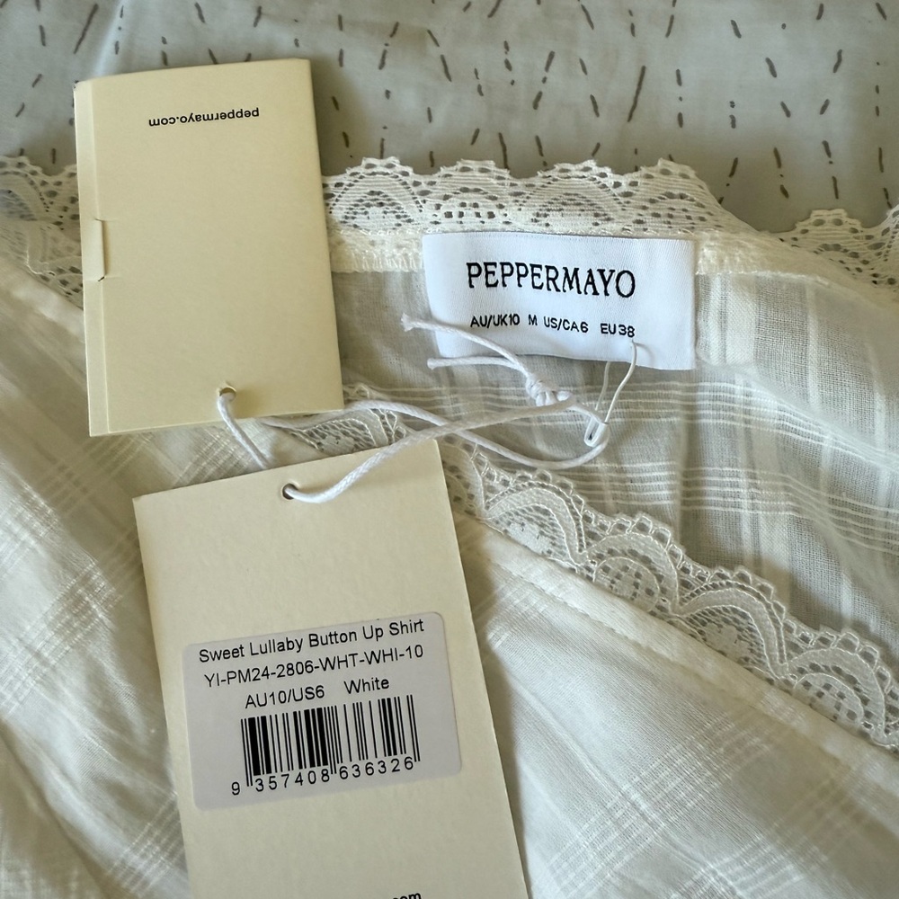 Peppermayo Exclusive - Sweet Lullaby Button Up Shirt - White - Picture 4 of 4